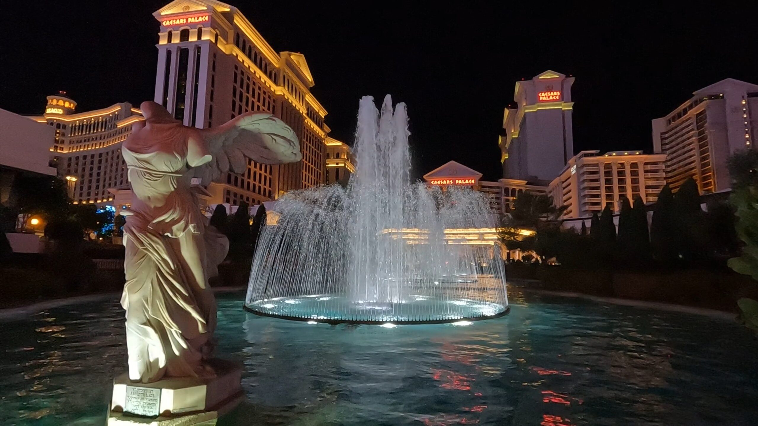 Las Vegas skyline with iconic hotels and casinos