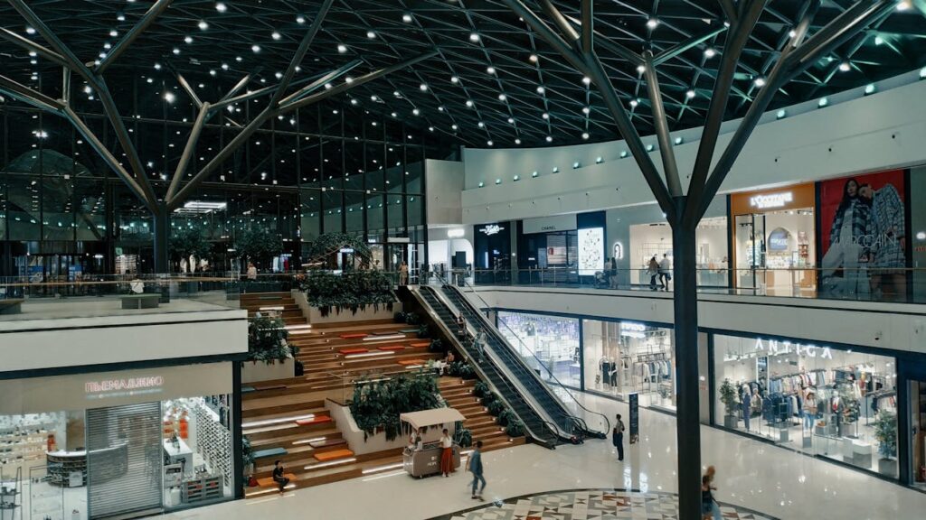 Modern shopping mall interior