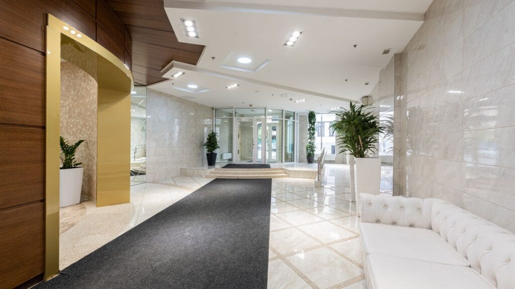 Modern luxury hotel lobby, HD Expo hospitality design Las Vegas